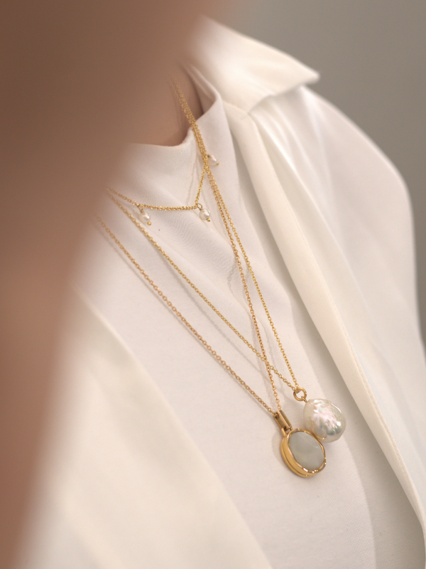 Caspian Baroque Pearl Drop Necklace