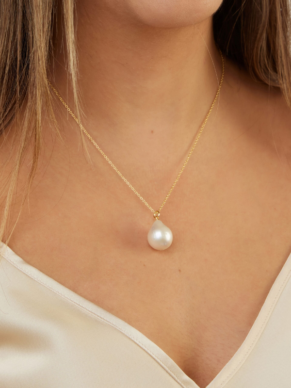 Caspian Baroque Pearl Drop Necklace