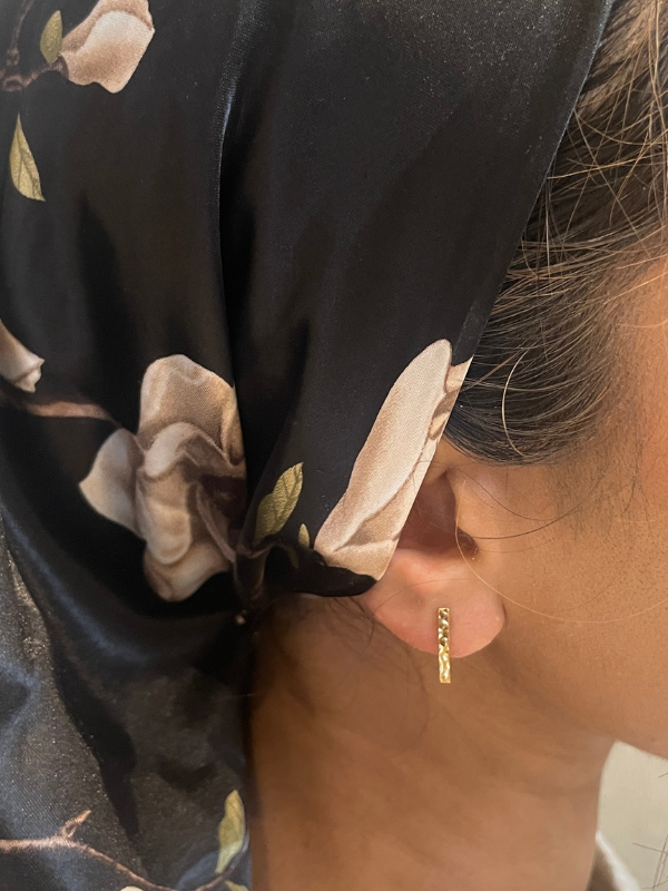 Lana Hammered Bar Stud Earrings