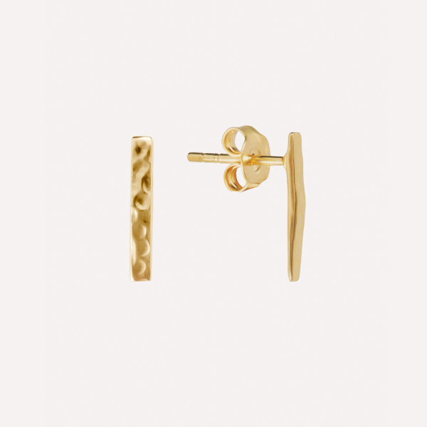 Lana Hammered Bar Stud Earrings