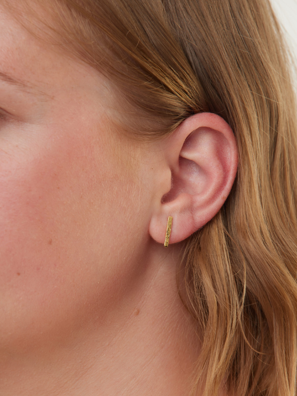 Lana Hammered Bar Stud Earrings