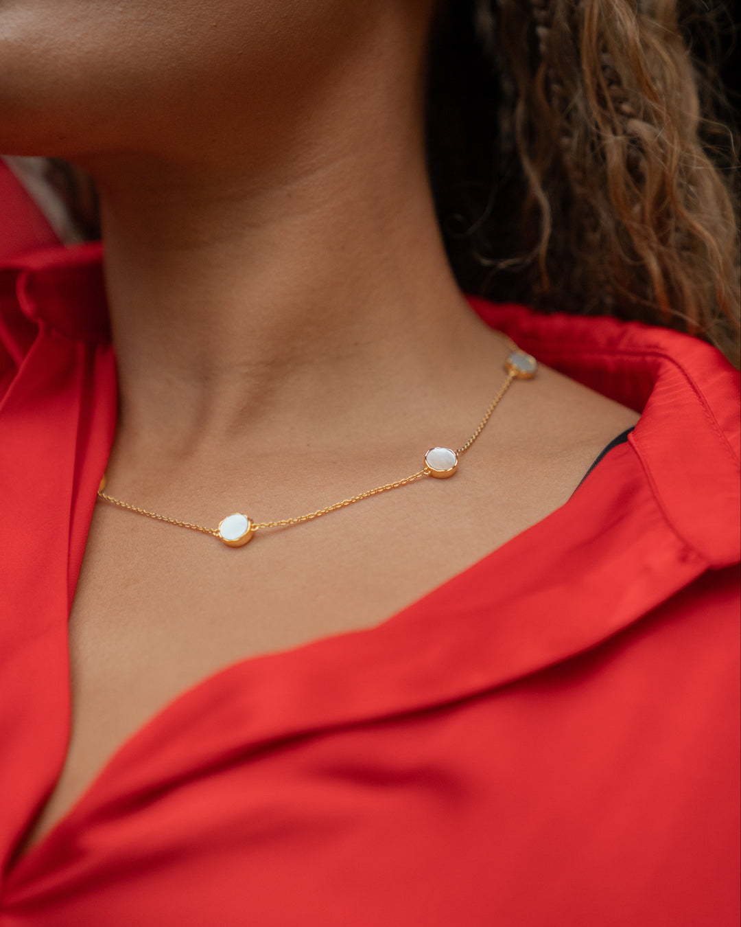 Mother Of Pearl 5Charm Necklace