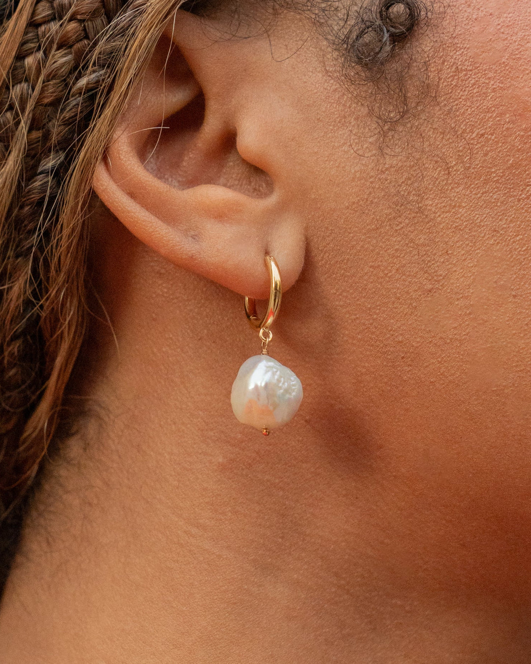 Baroque Pearl Hoops